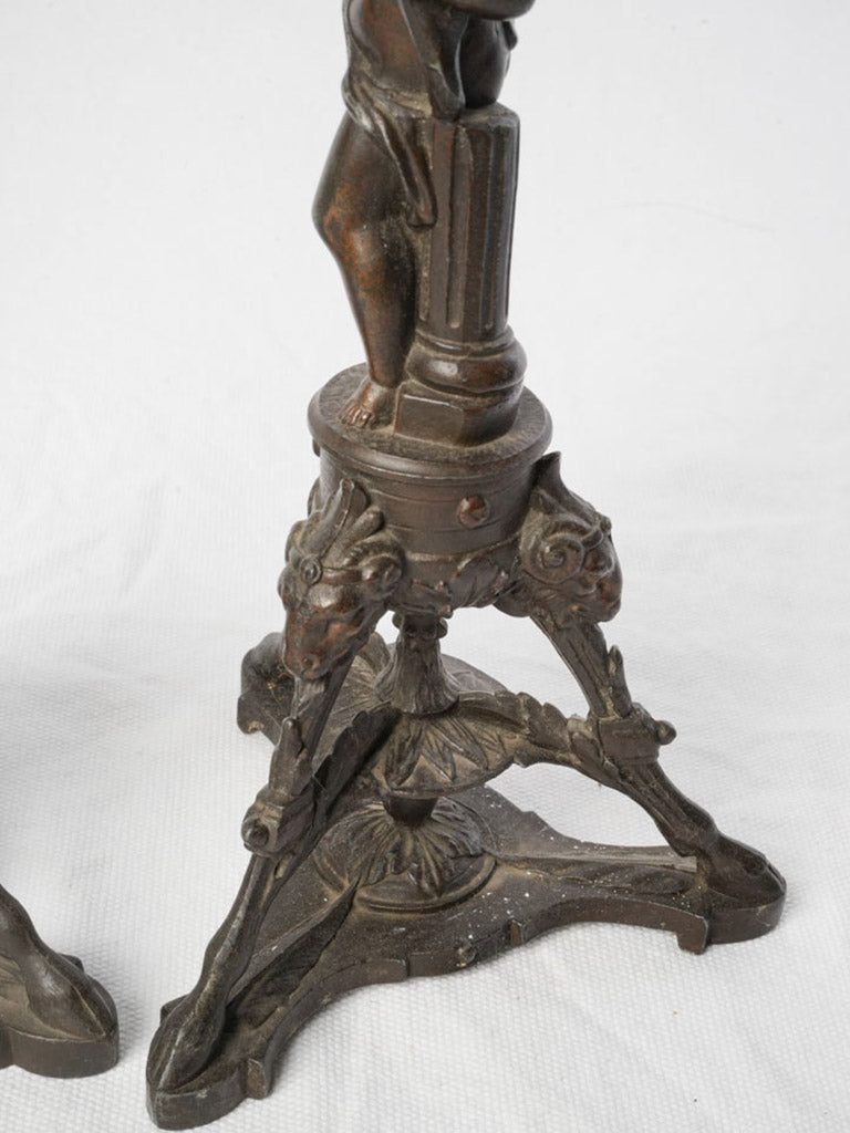 Decorative scrolling foliage candlestick set  