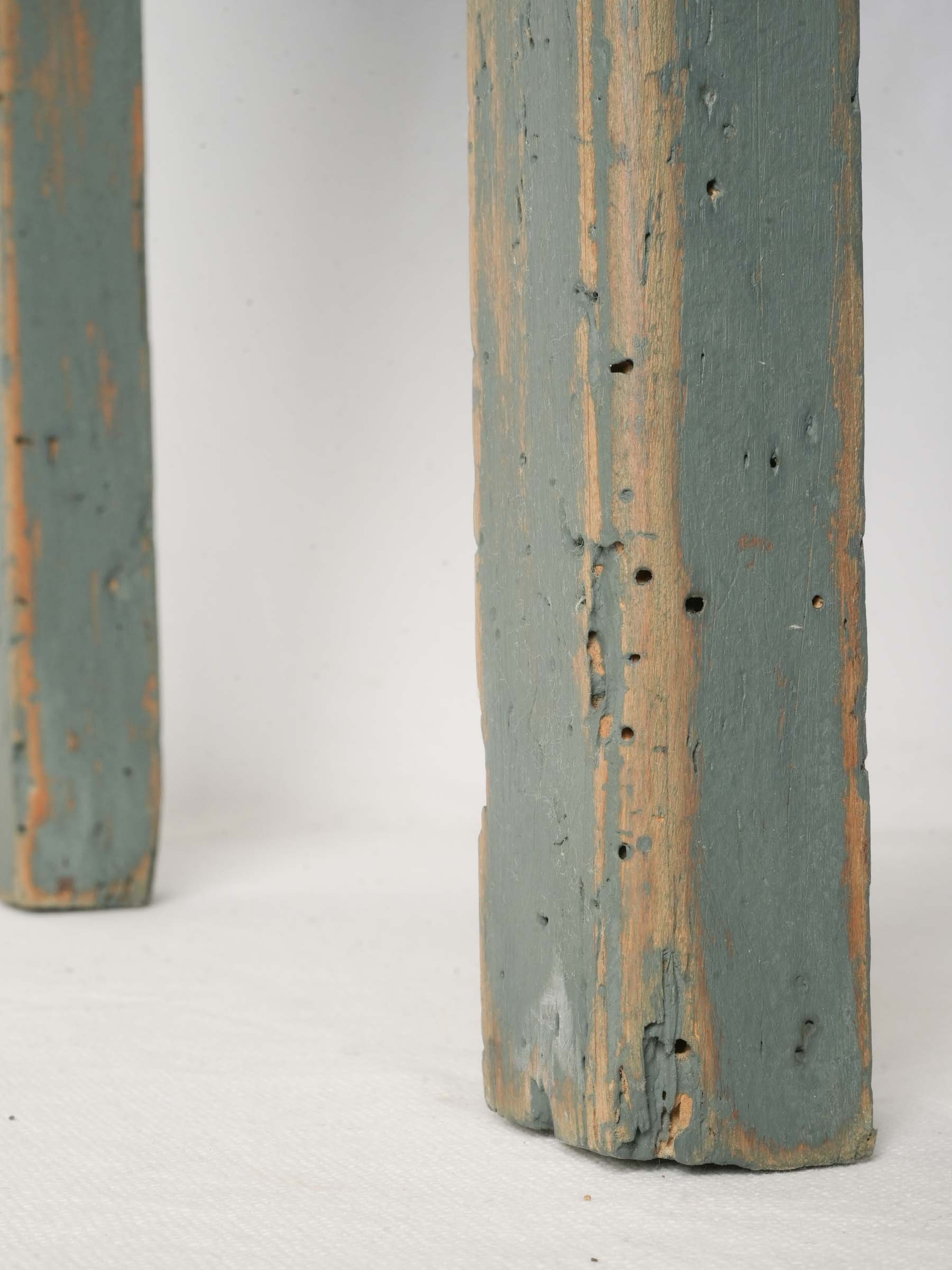 French Country Bedside Cabinet w/ Distressed Blue Finish - 26½" x 14¼"