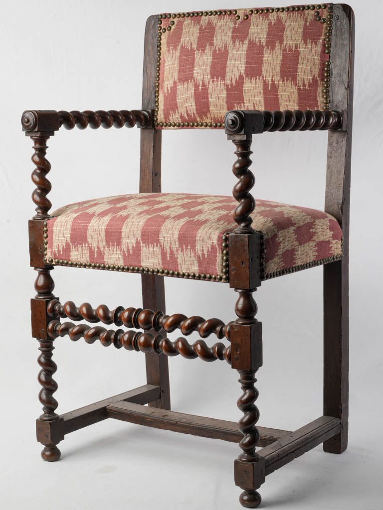 Antique walnut Louis XIII armchair