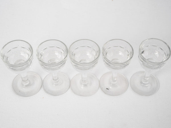 Vintage cut-glass snowflake design glasses