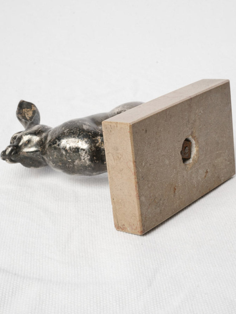 Mellowed patina metal rabbit figure