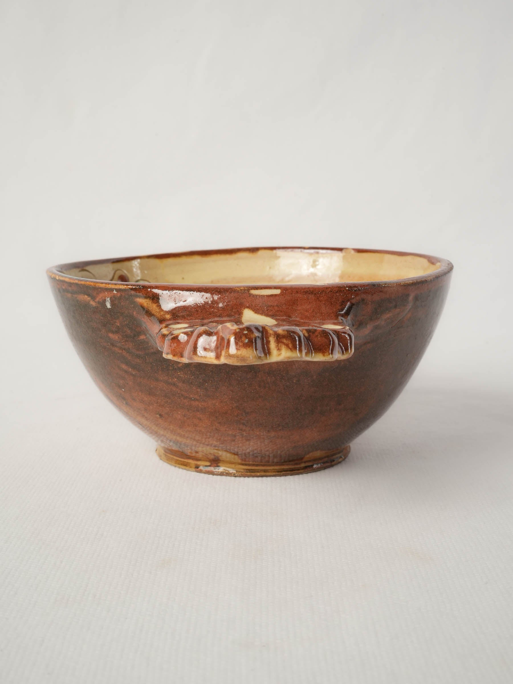 Lovely Artisanal French Ceramic Bowl from the Pottery Village of Cliousclat, 1960s - 8¾"