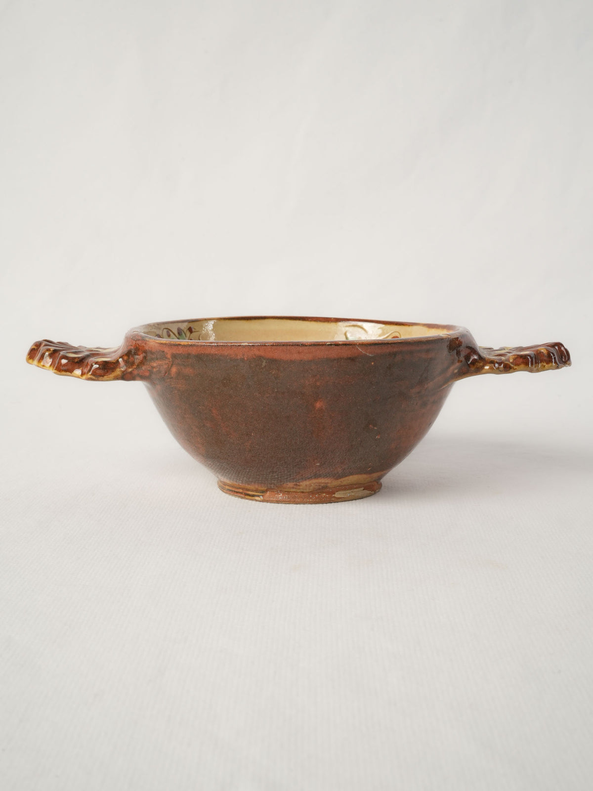 Lovely Artisanal French Ceramic Bowl from the Pottery Village of Cliousclat, 1960s - 8¾"