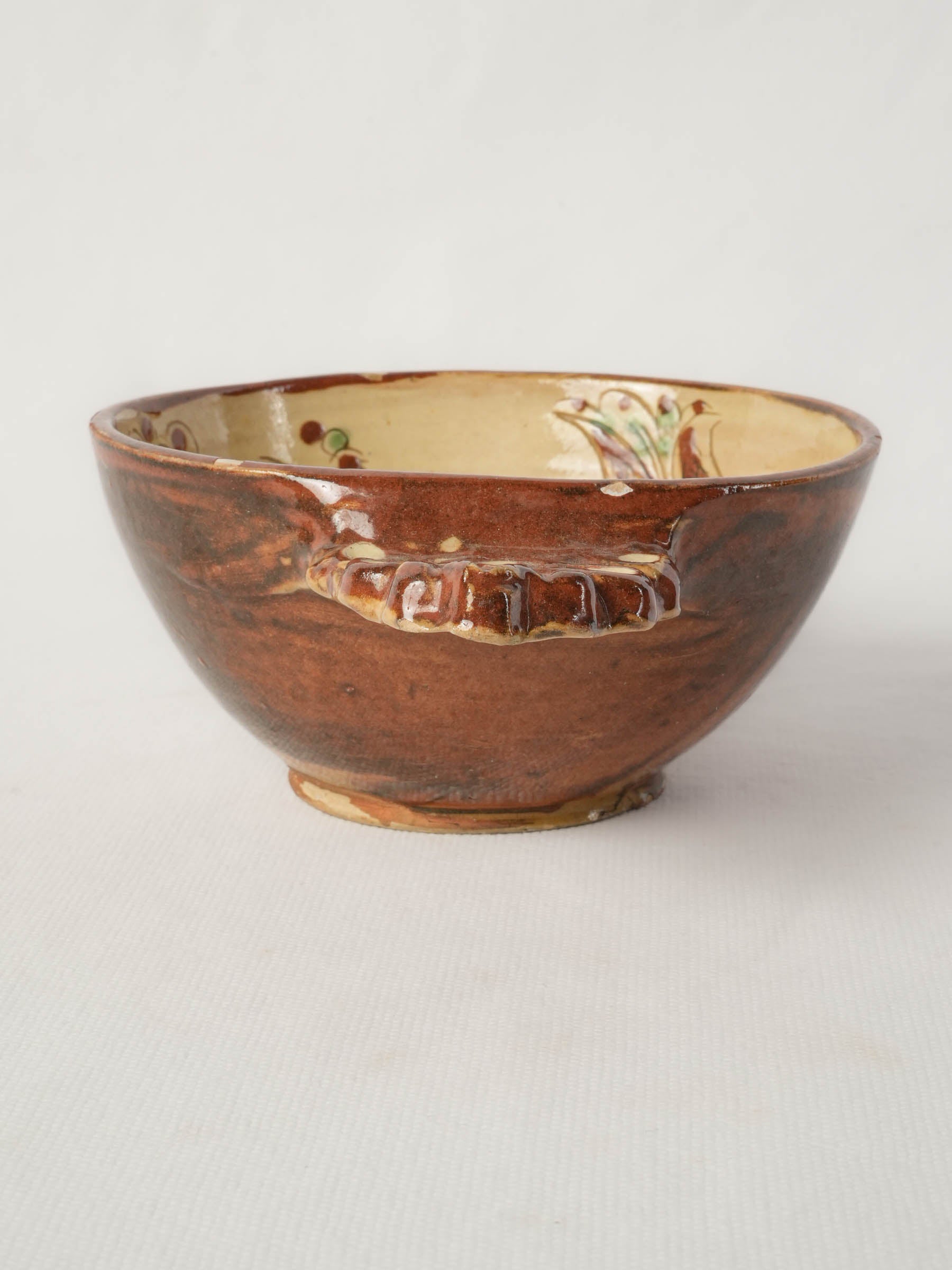 Lovely Artisanal French Ceramic Bowl from the Pottery Village of Cliousclat, 1960s - 8¾"