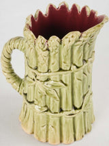 Late 19th century Choisy-le Roi majolica asparagus pitcher - Hippolyte Boulanger 7½"