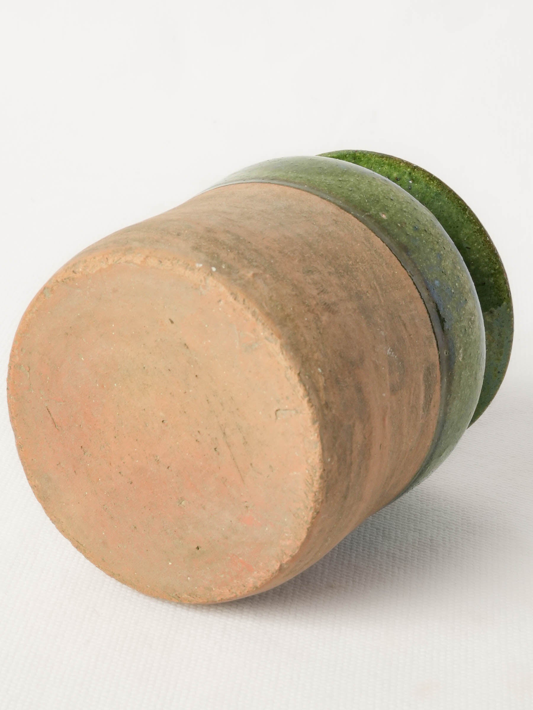Petite French Green-Glazed Earthenware Kitchen Pot, Mid-20th Century - 4¼"