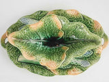 Cabbage leaf & asparagus majolica sauce boat 11¾"