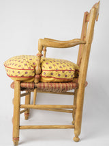 Vintage walnut-framed ladder back armchair