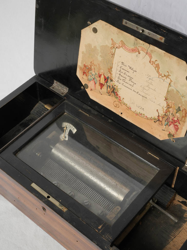 Timeworn decorative cylinder music box  