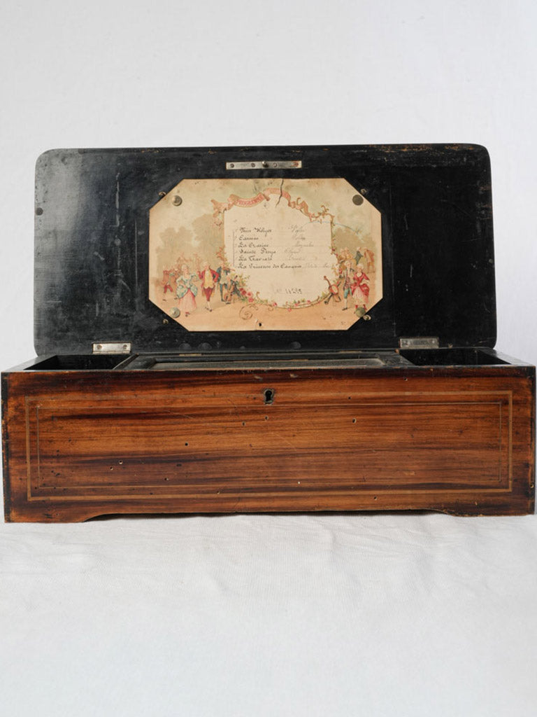 Exquisite painted antique music box  