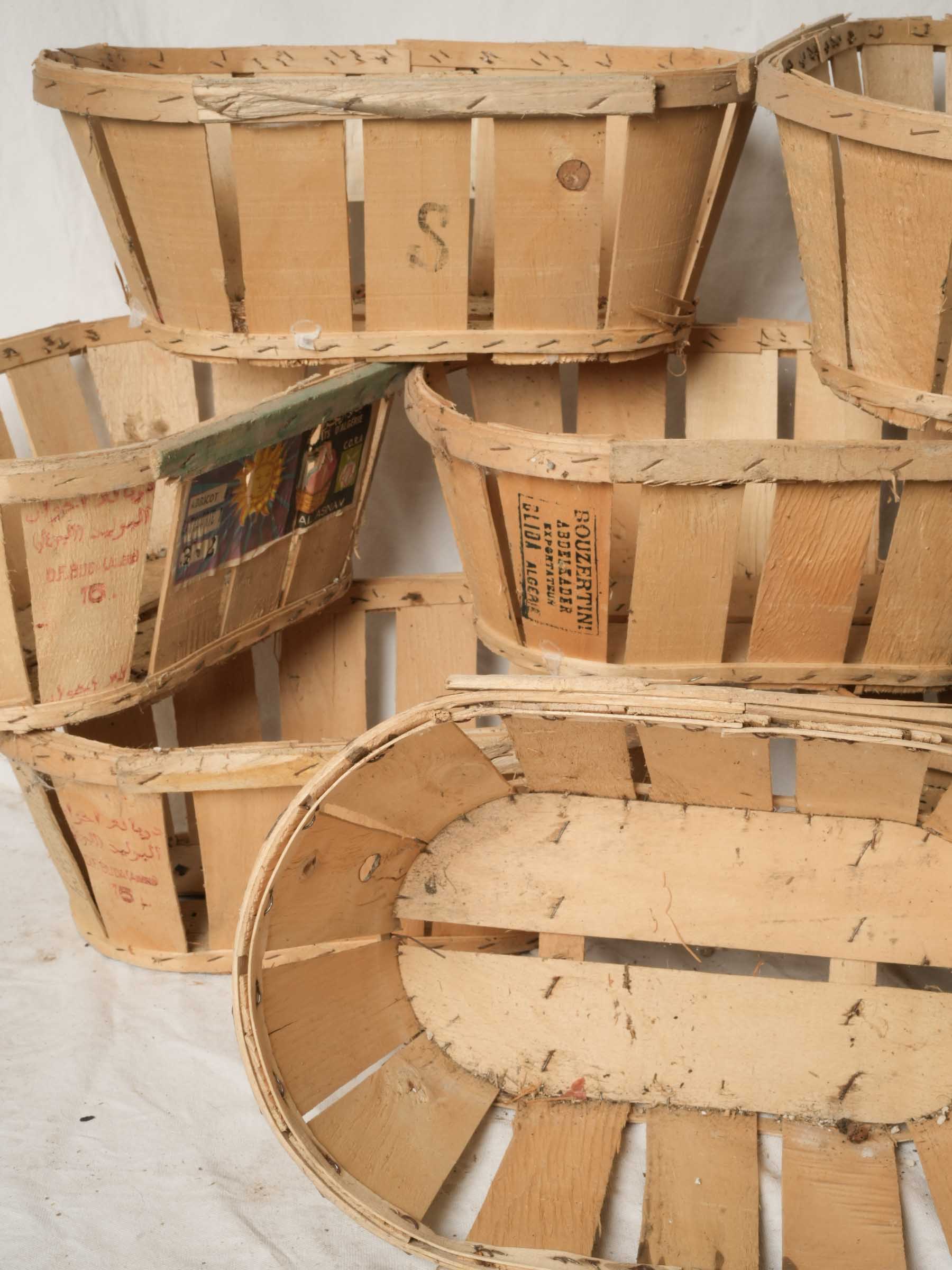 Set of 10 Vintage Oyster Baskets (Bourriches) - 8" x 19¾"
