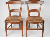 Walnut Provençal chairs with patina