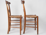 Distressed finish antique straw chairs