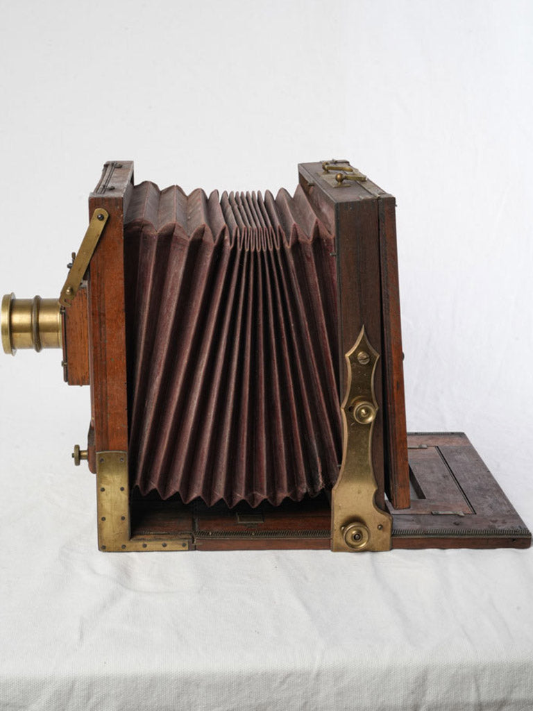 Oxblood bellows large-format camera
