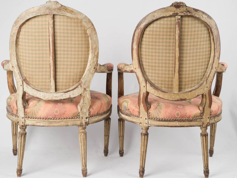 Elegant Louis XVI carved armchairs