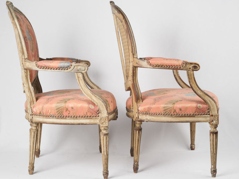 Sturdy original-paint wooden armchairs