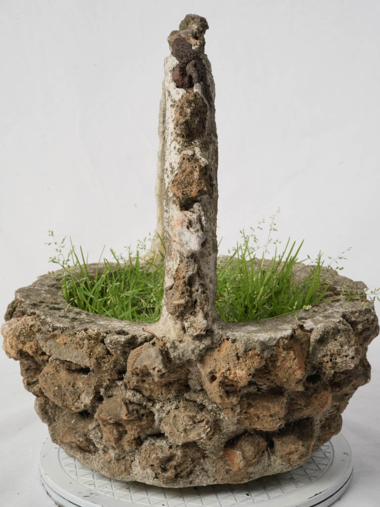 Antique limestone gray garden centerpiece