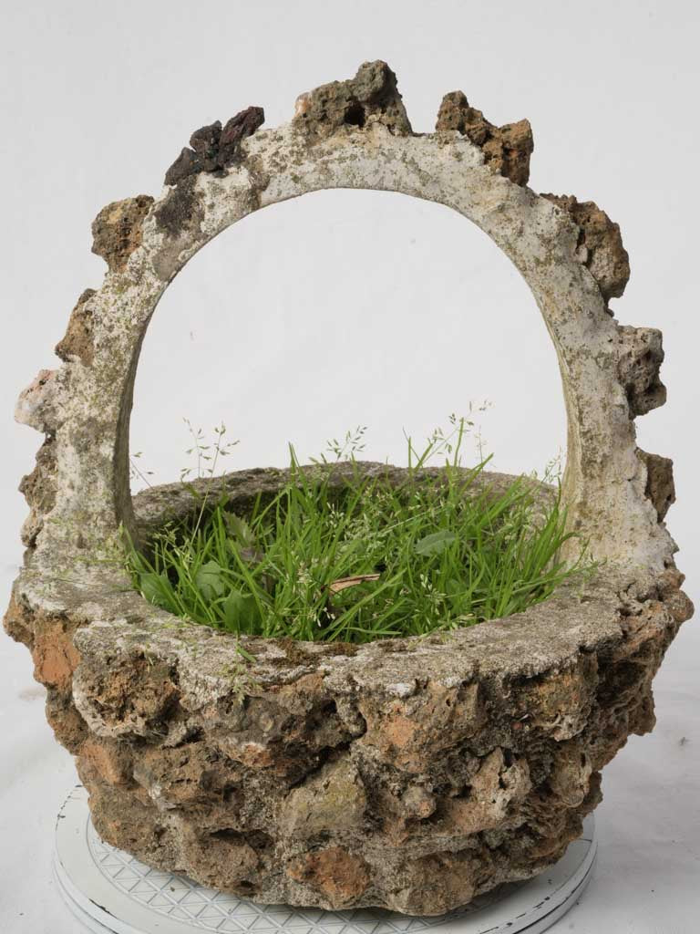 Weathered earthy brown outdoor planter