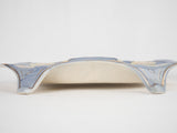 Vintage blue white & gold asparagus platter 14½"