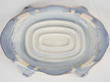 Vintage blue white & gold asparagus platter 14½"