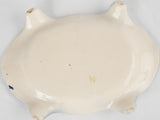 Vintage blue white & gold asparagus platter 14½"
