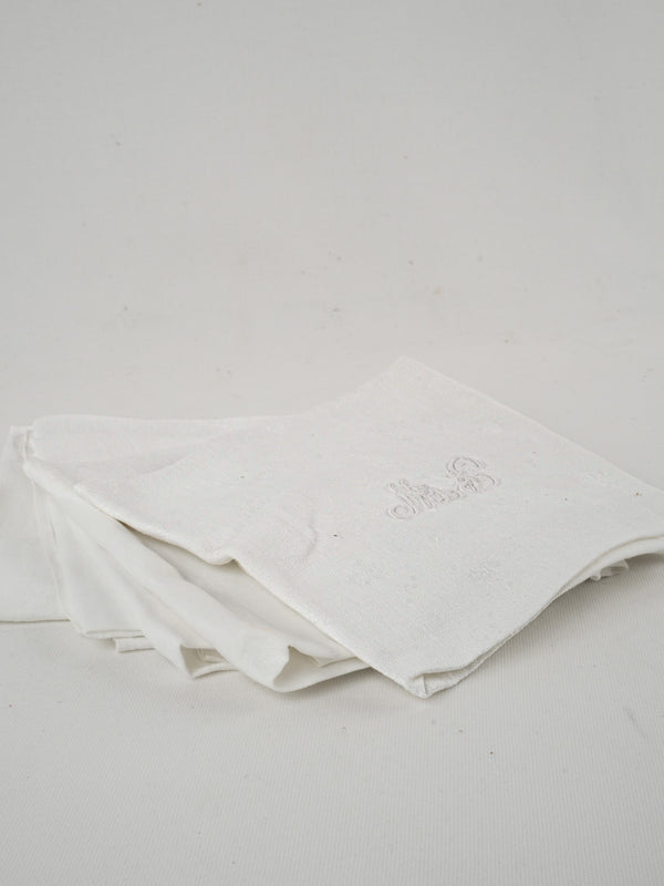 Provencal antique embroidered cloth serviettes
