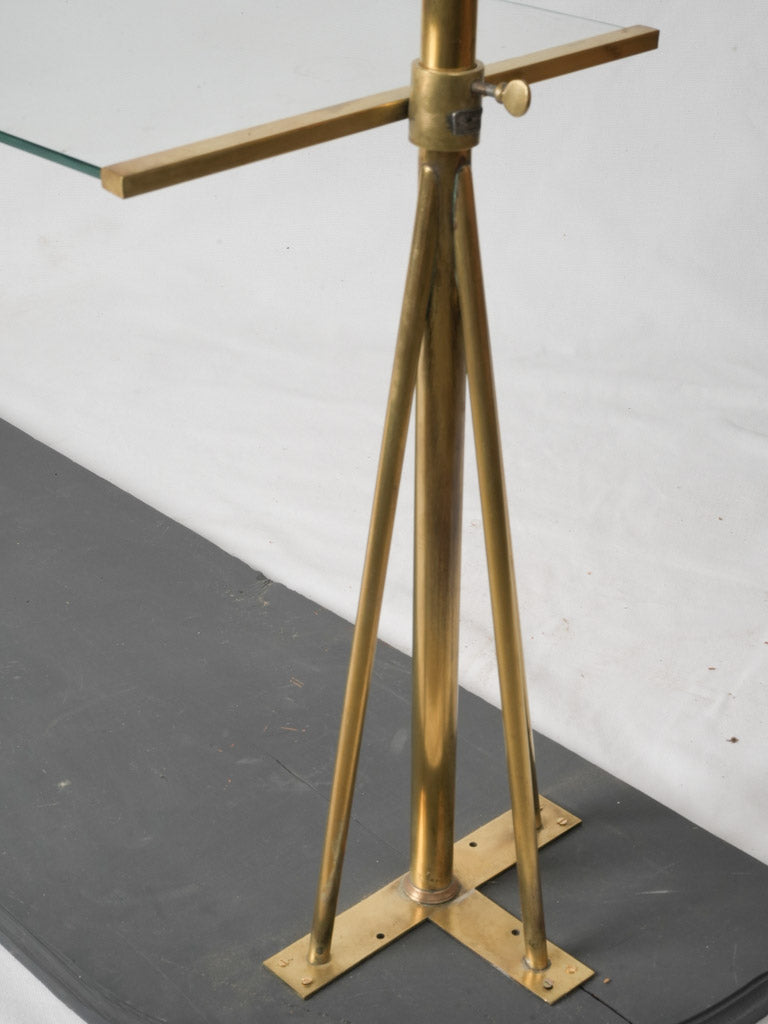 Timeless French brass & glass stand