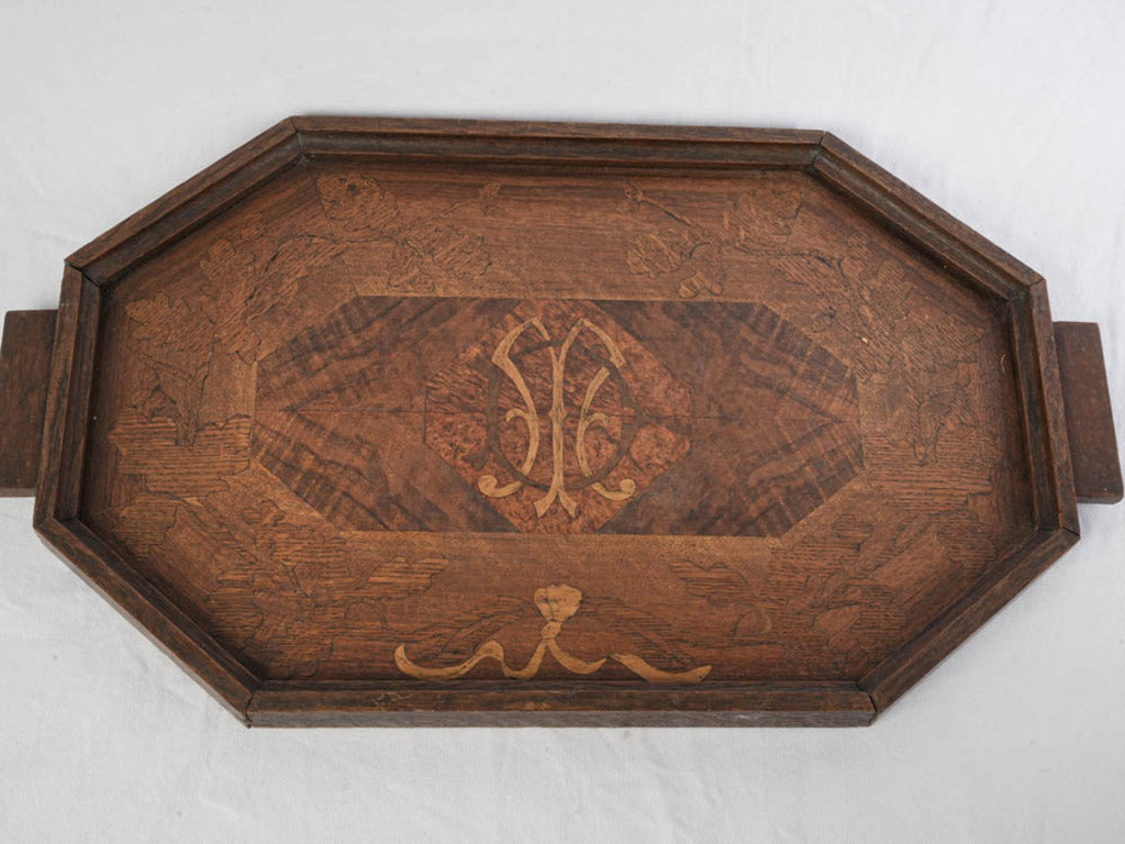 Old-world style tray with handles