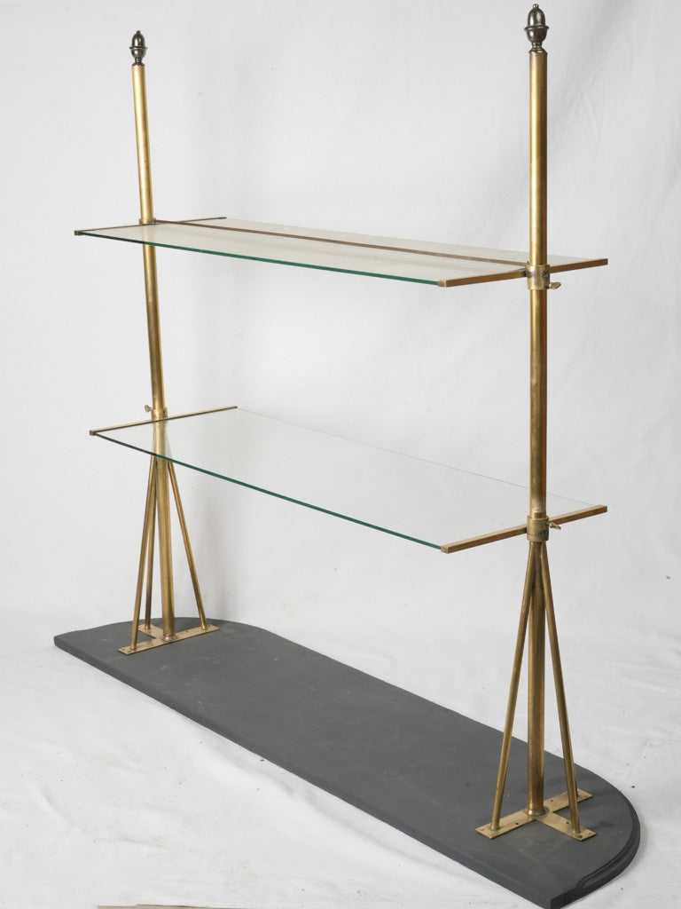Sleek early 20th-century matte black stand