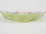 Exquisite fan shaped majolica platter - coral pink 15¼"