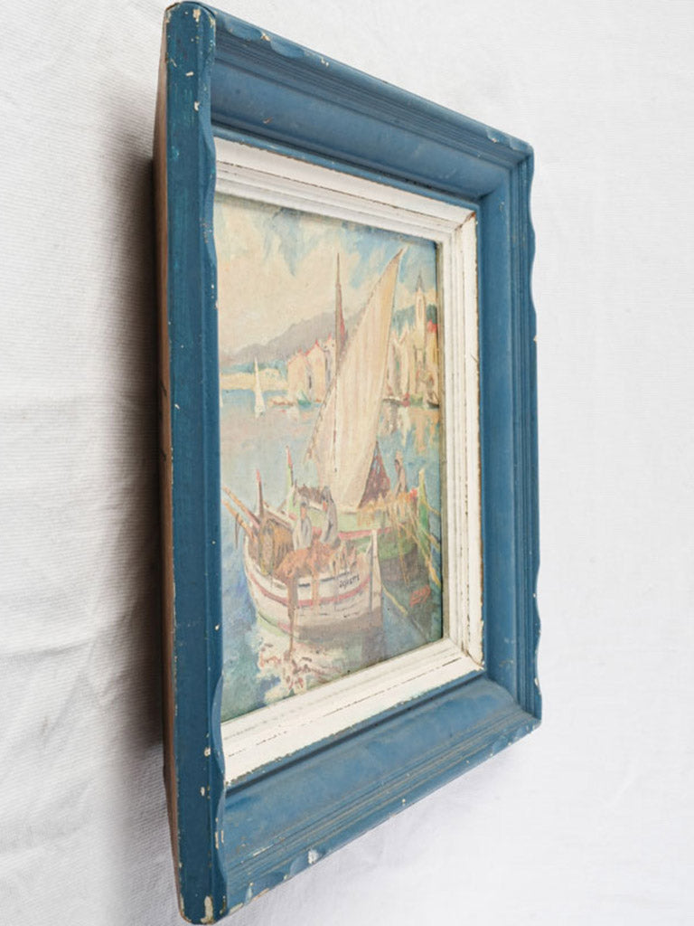 Mid-century vibrant Mediterranean scene picture.  