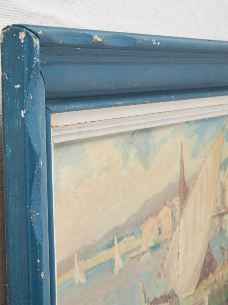 Textured coastal vignette art print.  