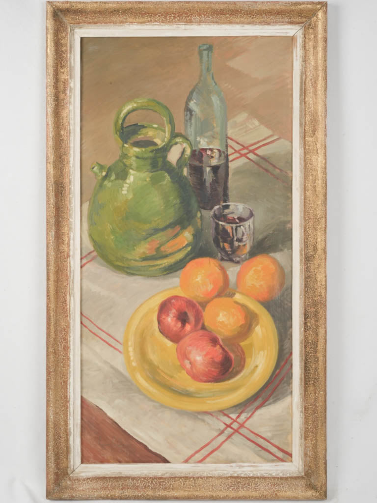 Rustic vintage oil painting still-life  