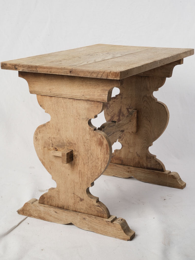 Décapée finish farmhouse trestle table  