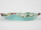 Longchamp majolica asparagus & artichoke platter - late 19th century 14½"
