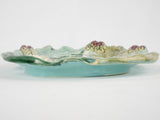 Longchamp majolica asparagus & artichoke platter - late 19th century 14½"