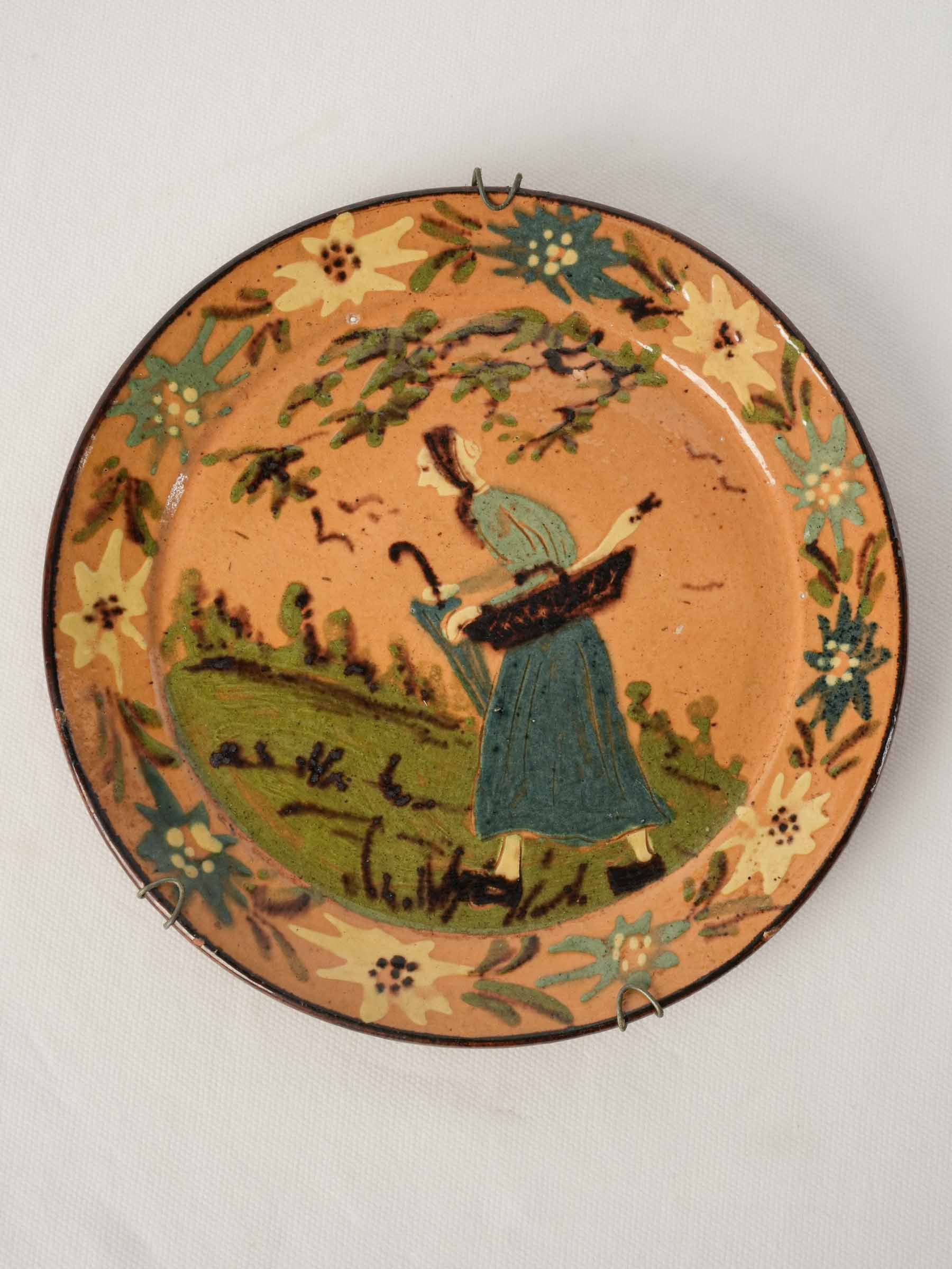 French Decorative Plate by Robert Géry w/ Country Scene, 1920–1950