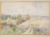 1906 framed gold-edge landscape art