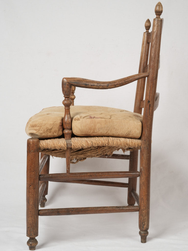 Vintage walnut ladderback armchair