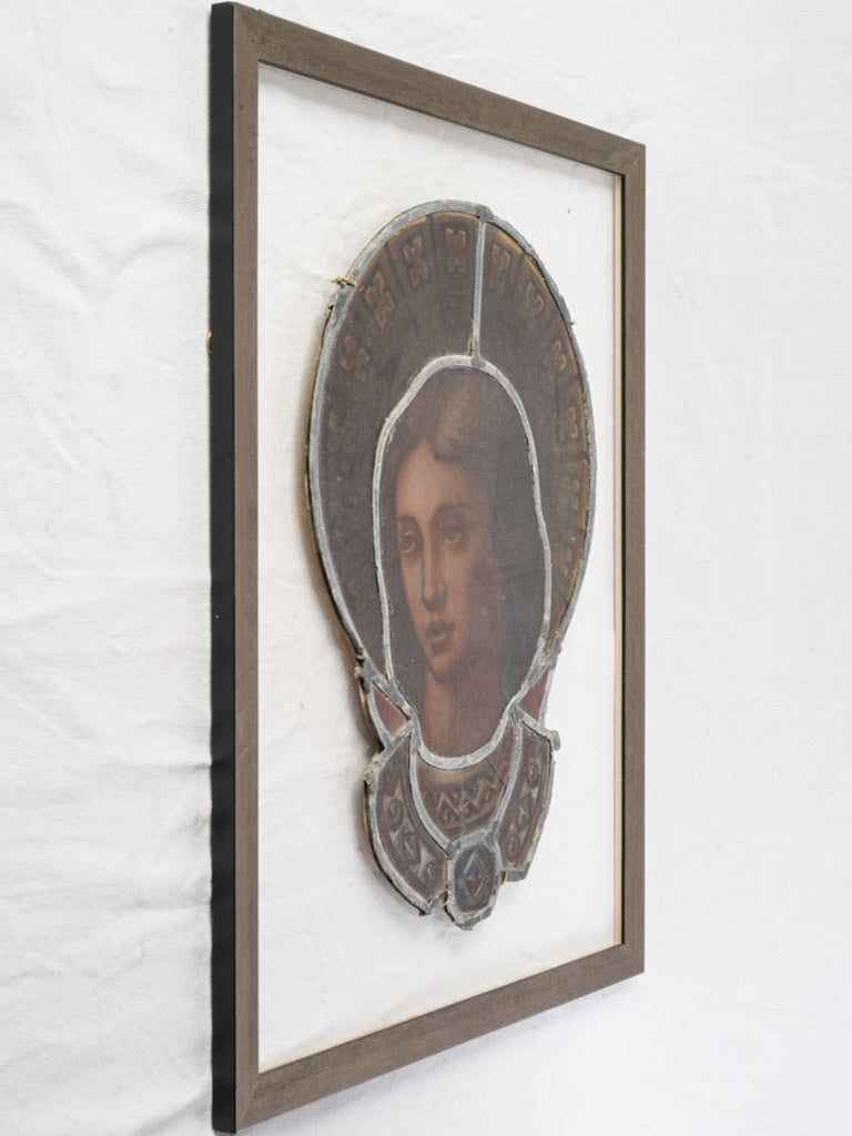 Vintage hand-painted glass artwork