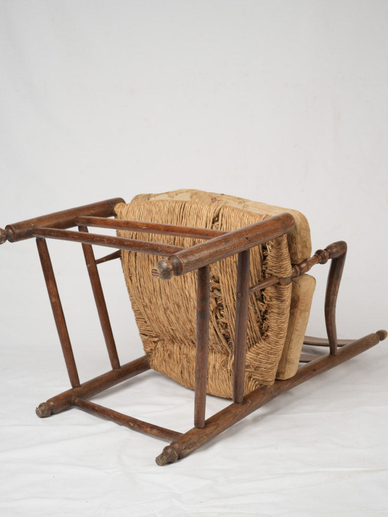 Vintage straw seat armchair 