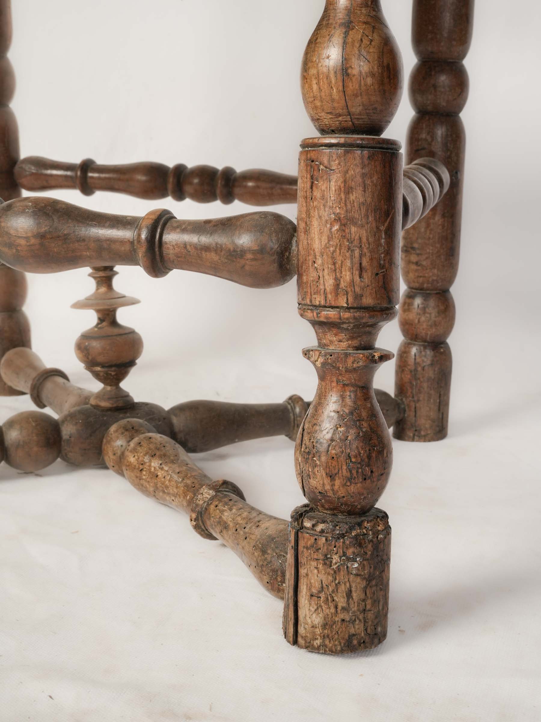 Provincial Ladder-Back Chair w/ Rush Seat, 19th Century - 43"