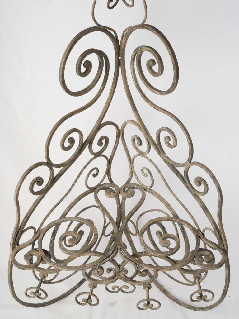 Grey-weathered iron storage shelves  