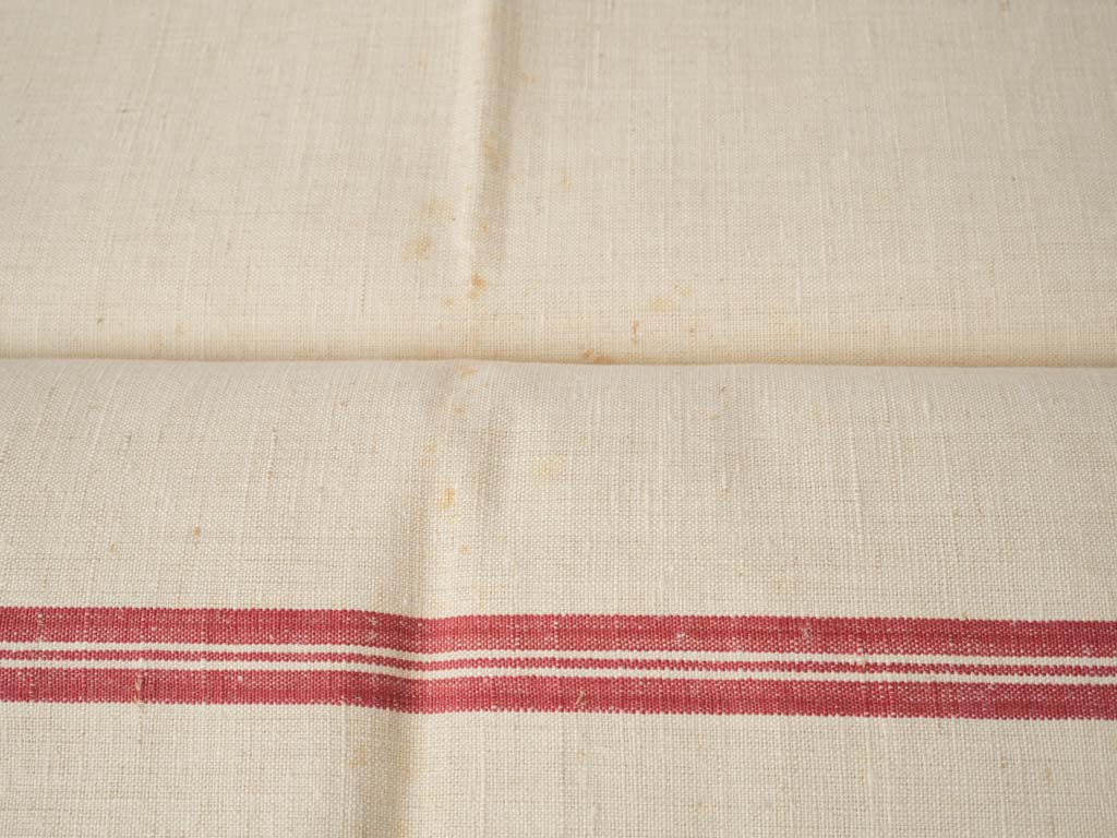 Antique red striped linen kitchen towels