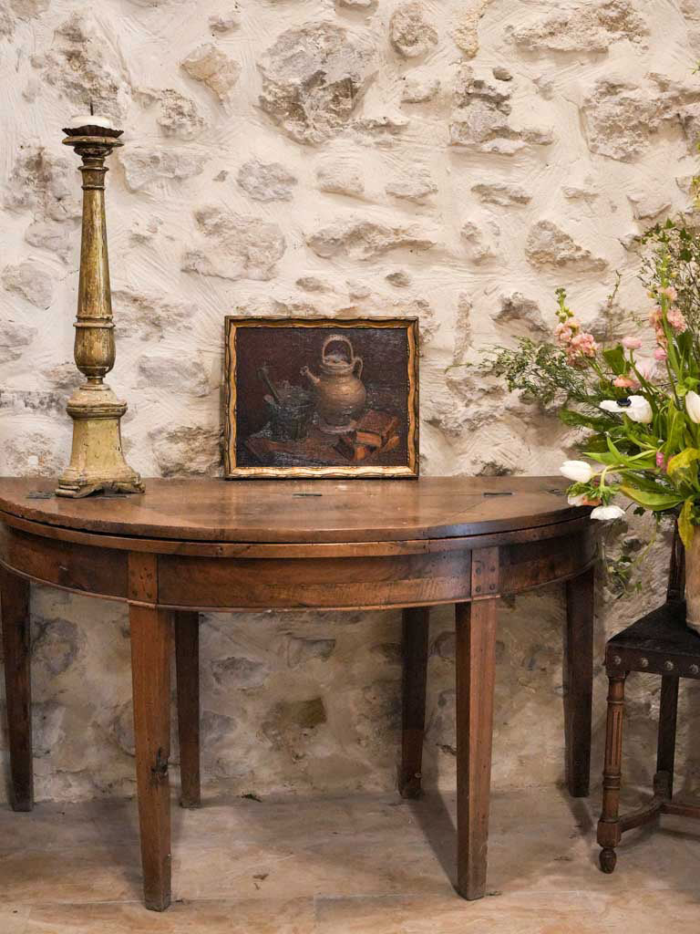 Vintage wooden panel painting artwork