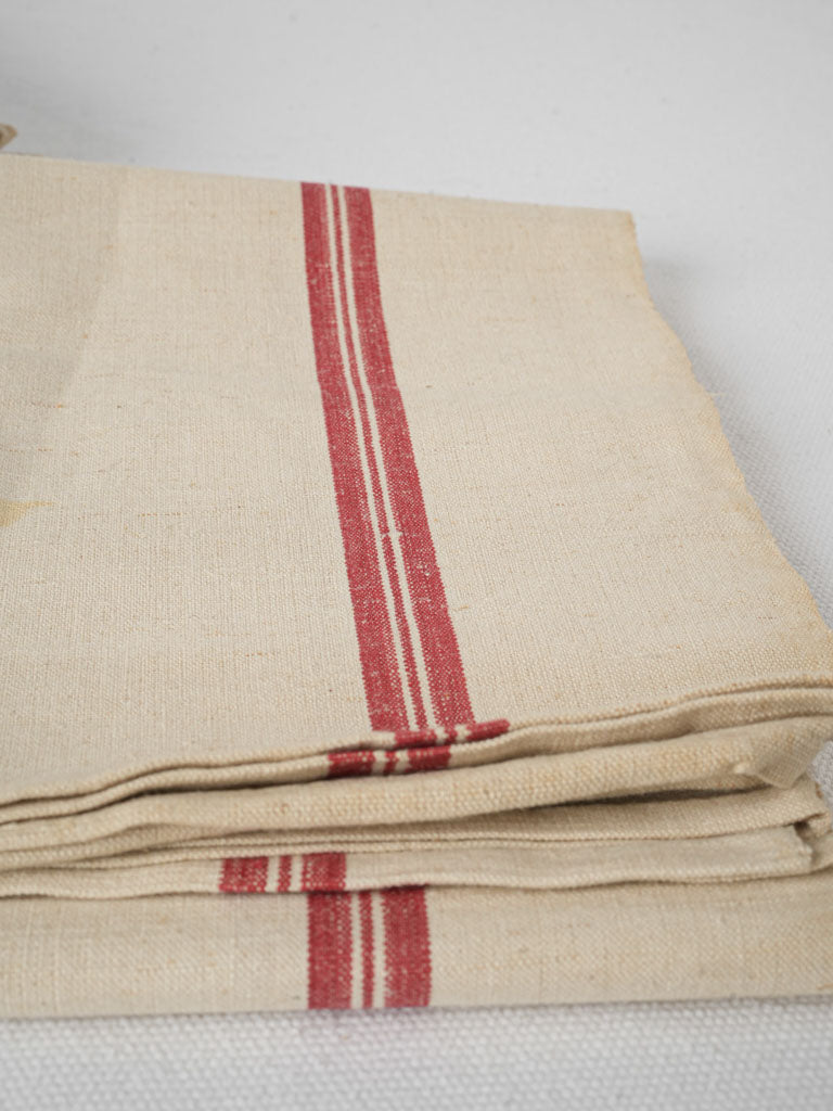 Worn, charming antique kitchen linens