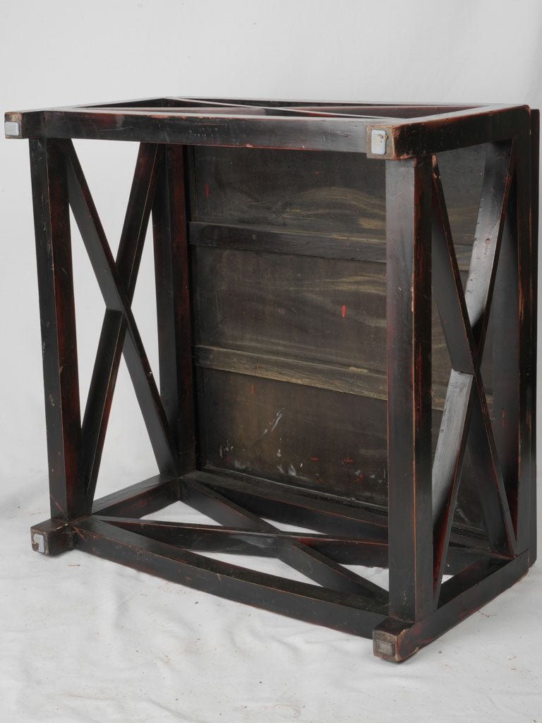 Classic French Square Blackened Wood Coffee Table