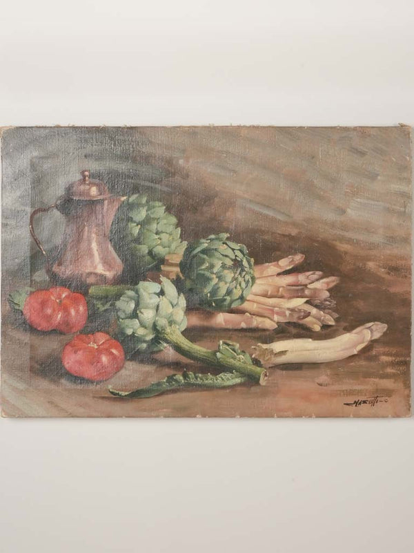 Antique French oil still life painting