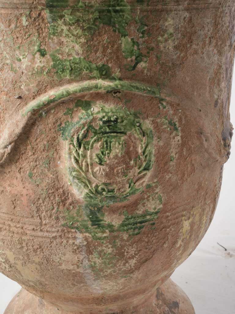 Artisanal Anduze Terracotta Garden Urn w/ Antique-Style Patina - 24"