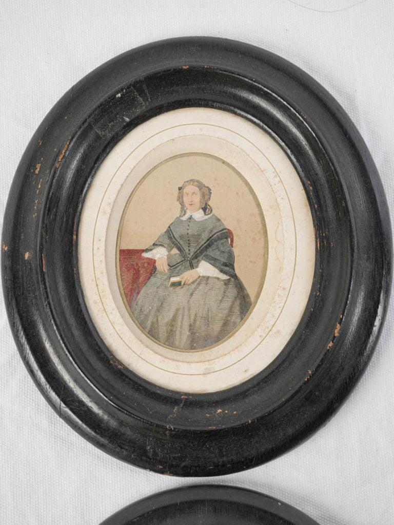 Monochrome hand-painted portrait artwork  